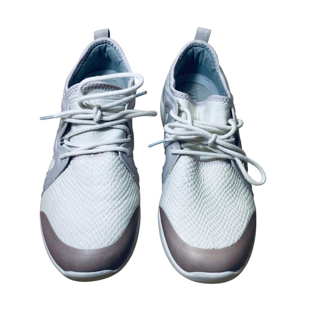 Vionic Storm Women 7 Mauve Cream Textured Mesh Lace Up Walking Sneakers